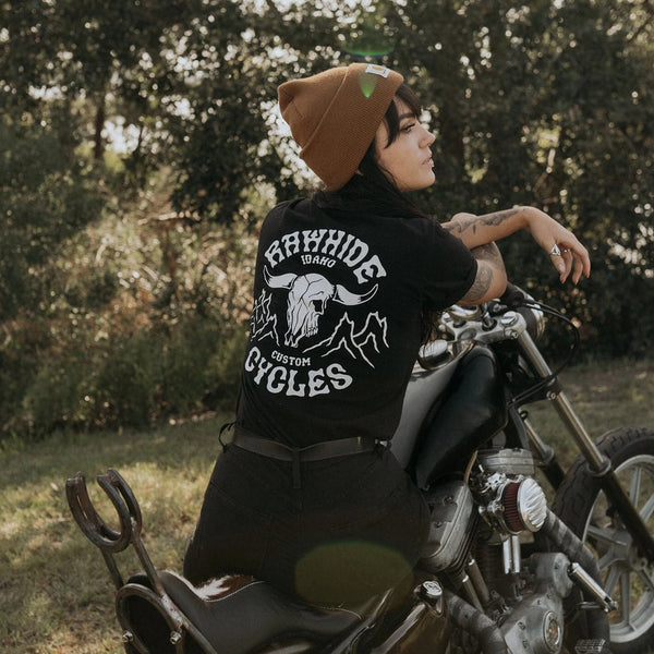 Rawhide Cycles Cow Skull Pocket Tee