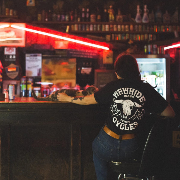Rawhide Cycles Cow Skull Pocket Tee