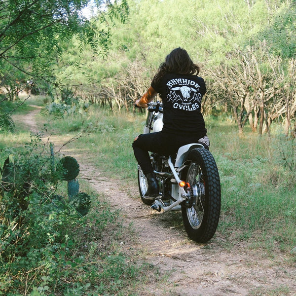 Rawhide Cycles Cow Skull Pocket Tee